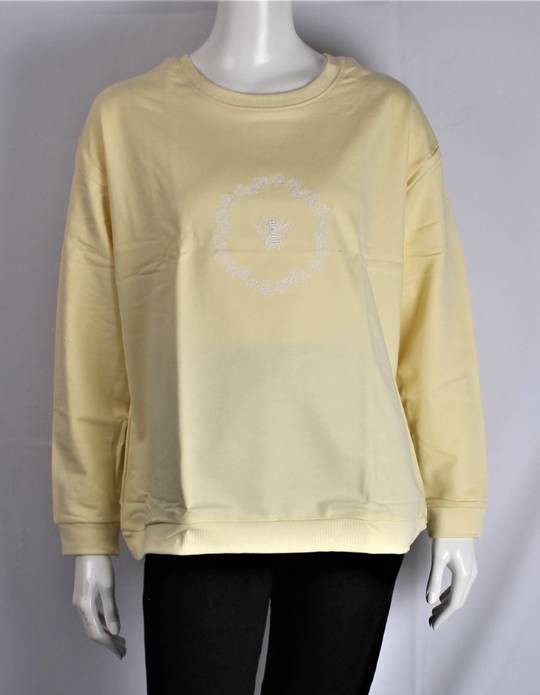 Alice & Lily sweatshirt w embroidered queen bee yellow  STYLE : AL-QB/SS/YEL
